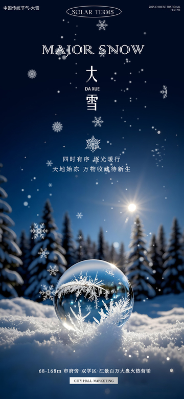 大雪节气雪景宣传海报