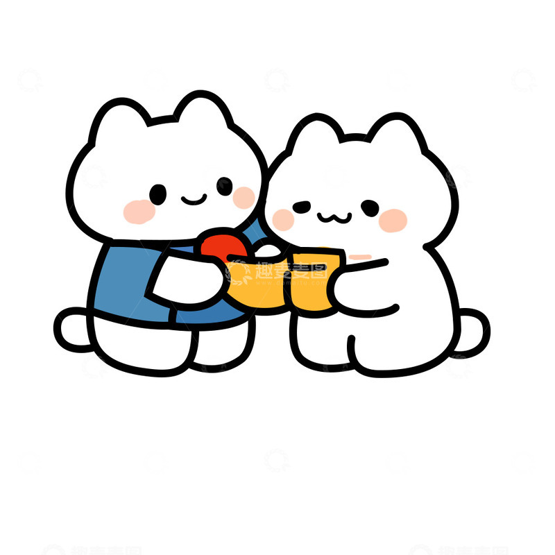 源文件下载【趣麦麦图】卡通小兔子贴纸4