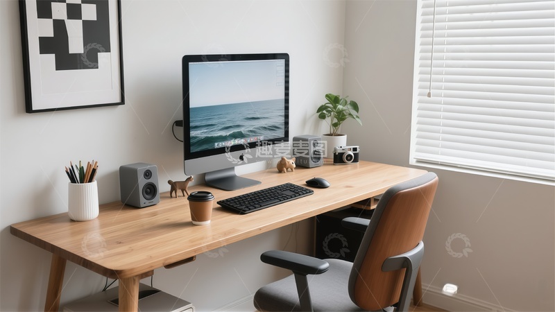 高清大图下载【趣麦麦图】简约风格办公桌工作空间