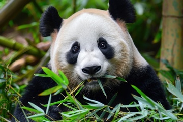 吃竹叶的大熊猫