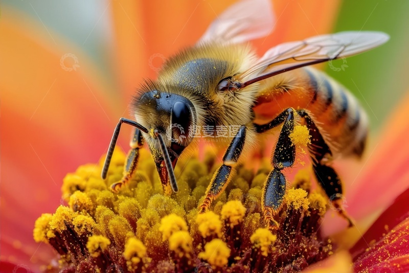 高清大图下载【趣麦麦图】采蜜的一只蜂蜜