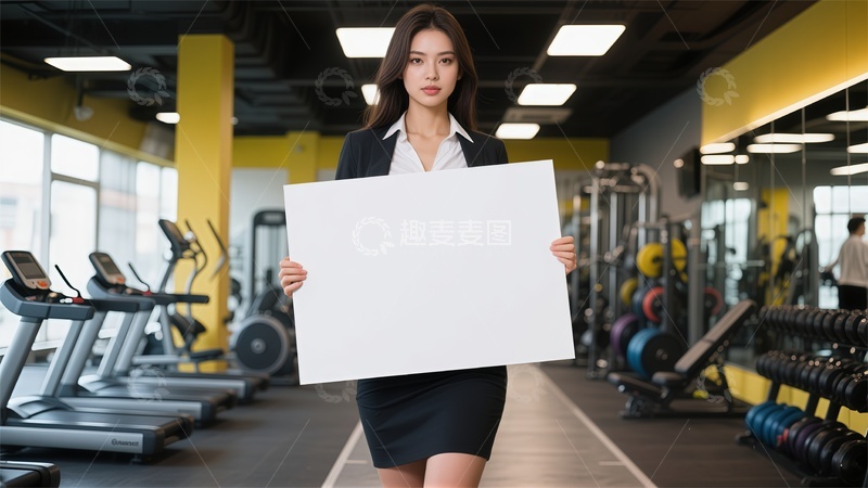 高清大图下载【趣麦麦图】健身房宣传海报模特展示