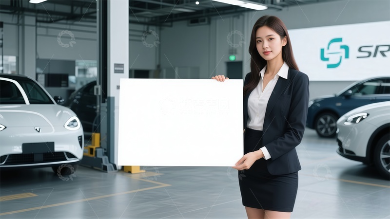 高清大图下载【趣麦麦图】汽车展厅宣传海报模特展示