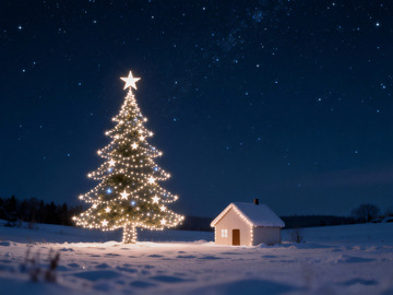 圣诞树小屋素材