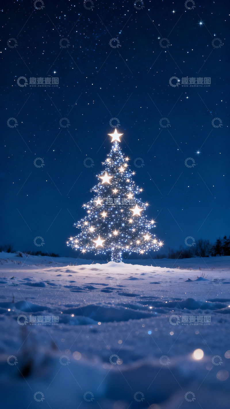 高清大图下载【趣麦麦图】灯光圣诞树素材