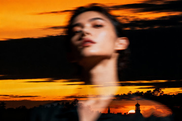 近景人像与远处场景重叠5