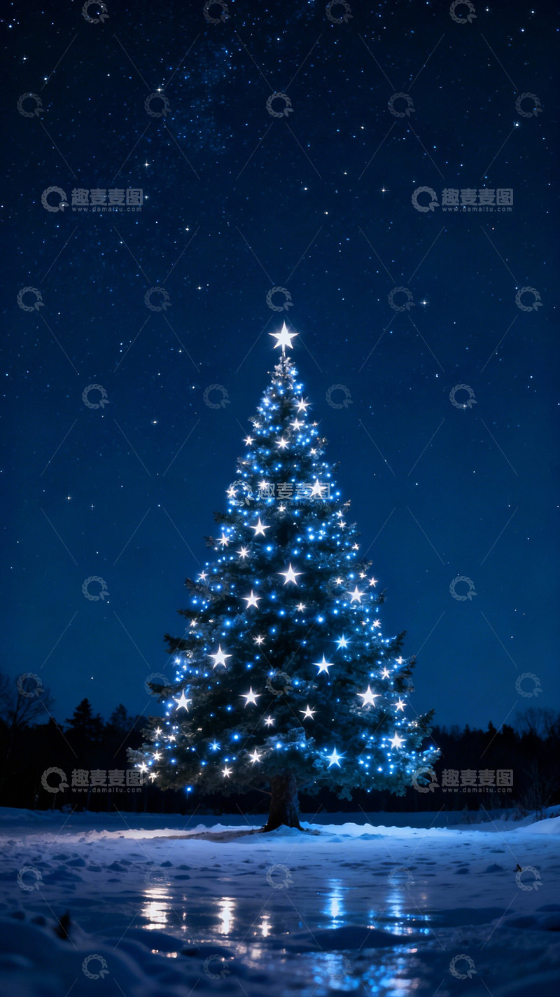 高清大图下载【趣麦麦图】圣诞节圣诞树素材