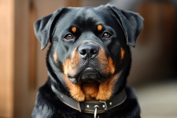 一只黑色的宠物狗特写摄影