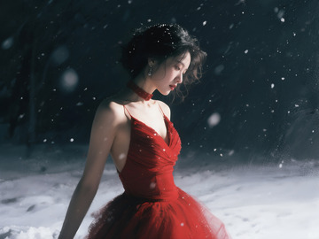 抓拍时尚美女风雪场景7