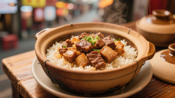 煲仔饭  焦香   热腾   