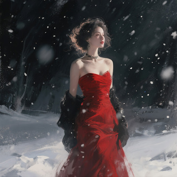 抓拍时尚美女风雪场景2