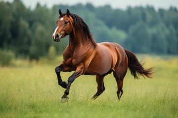 草原上奔跑的一匹骏马