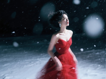 抓拍时尚美女风雪场景6