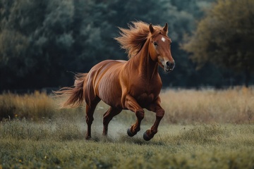 原野上奔跑的骏马