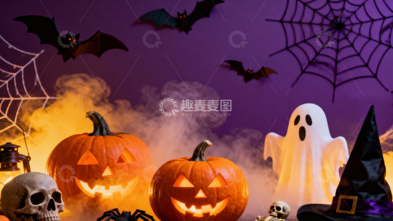 高清大图下载【趣麦麦图】万圣节南瓜背景009