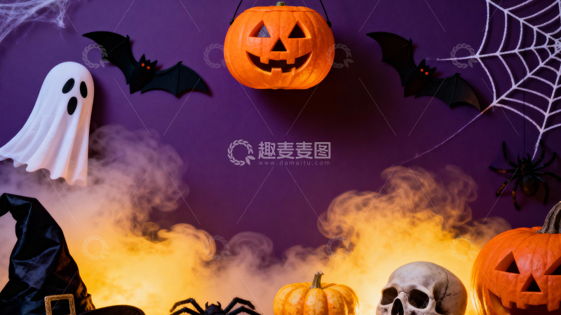高清大图下载【趣麦麦图】万圣节南瓜背景002