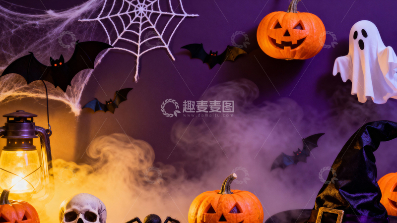高清大图下载【趣麦麦图】万圣节南瓜背景007