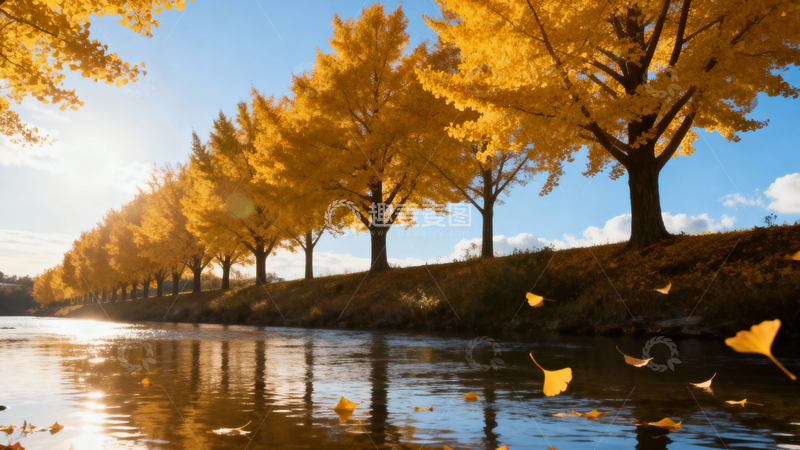 高清大图下载【趣麦麦图】银杏叶银杏树秋天009