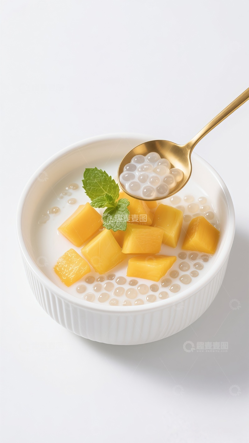 高清大图下载【趣麦麦图】芒果西米露甜品美食摄影