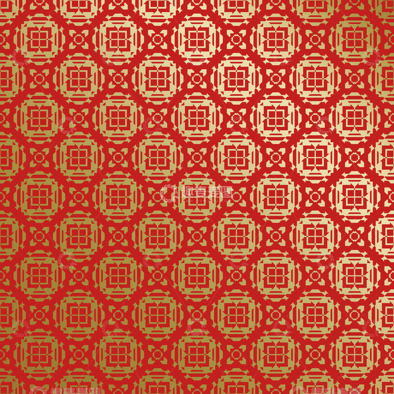 源文件下载【趣麦麦图】-红金中式喜庆花纹背景580