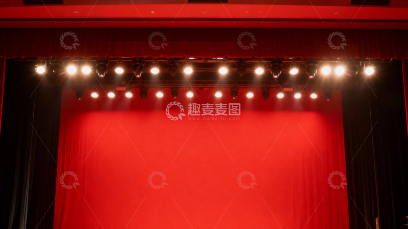 高清大图下载【趣麦麦图】晚会舞台红色背景006
