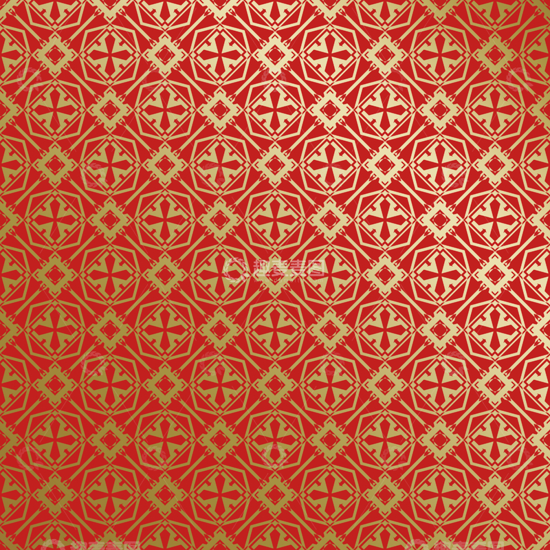 源文件下载【趣麦麦图】-红金中式喜庆花纹背景595