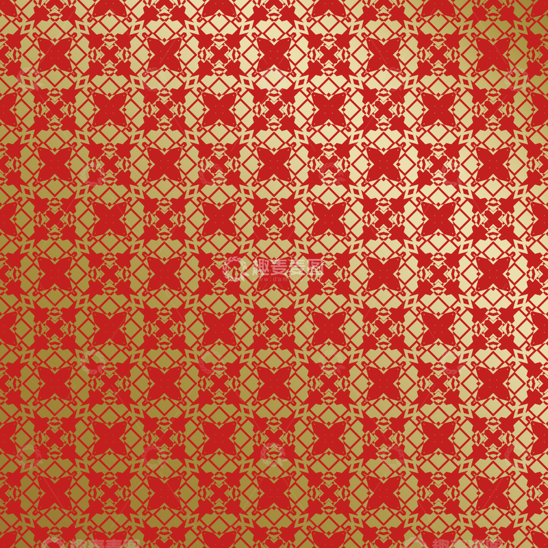源文件下载【趣麦麦图】-红金中式喜庆花纹背景599
