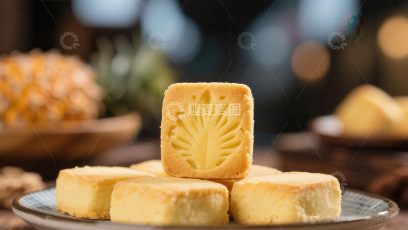 高清大图下载【趣麦麦图】凤梨酥  金砖    绵密 