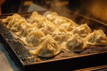 一盘美味的蒸饺