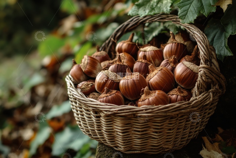 高清大图下载【趣麦麦图】一篮子新鲜的栗子