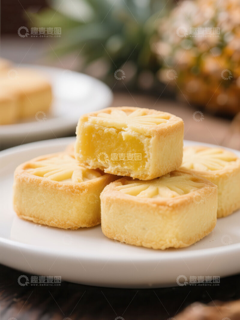 高清大图下载【趣麦麦图】凤梨酥  金砖   诱人     