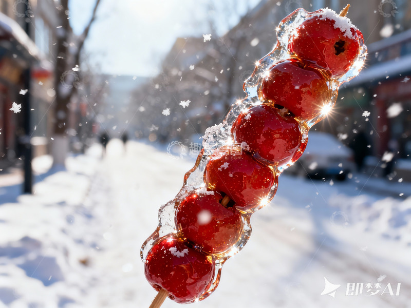 高清大图下载【趣麦麦图】糖葫芦冬日街景摄影