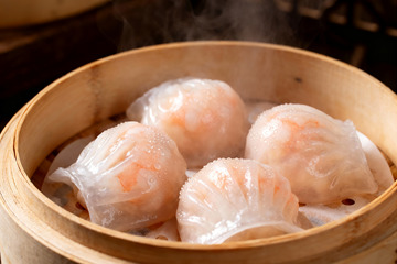 蒸笼虾饺美食摄影