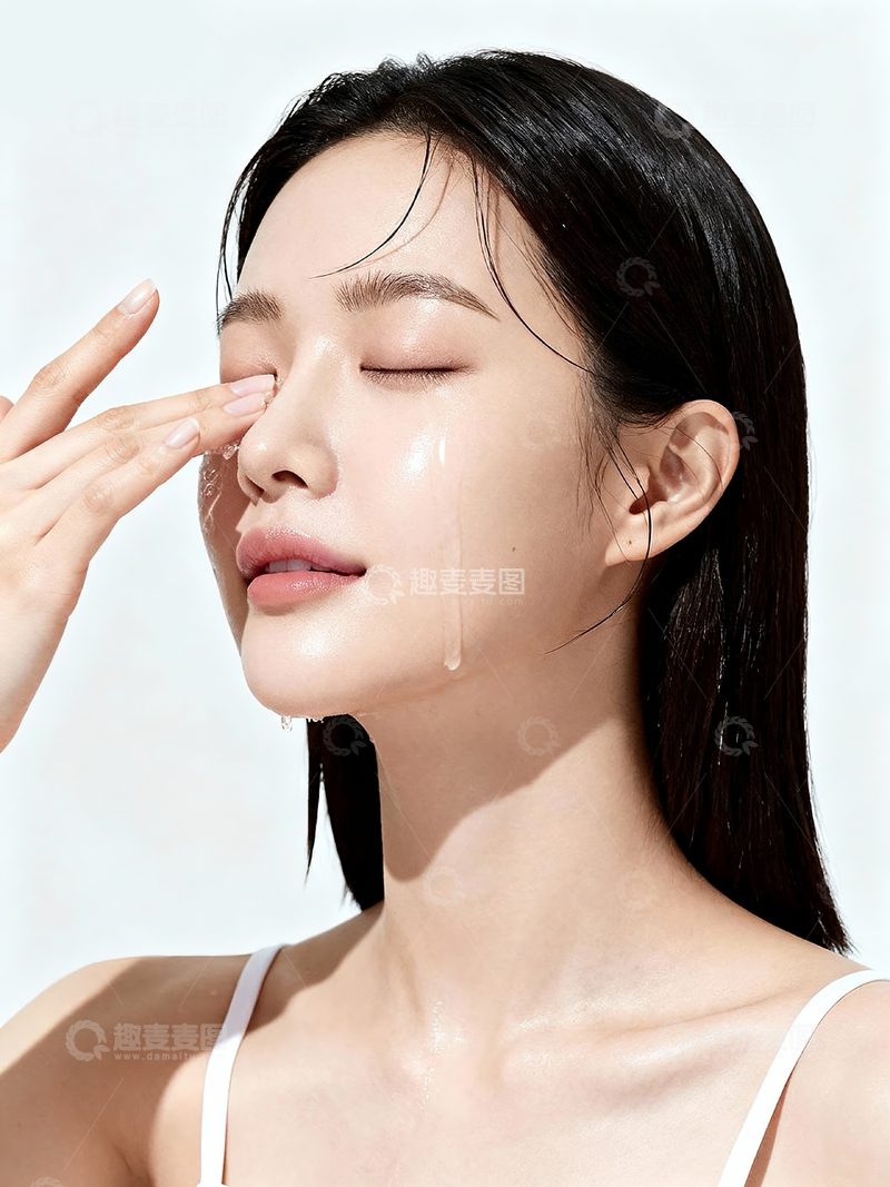 源文件下载【趣麦麦图】亚洲女士涂抹护肤精华2