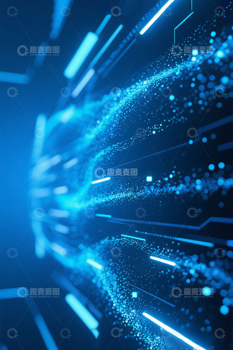 高清大图下载【趣麦麦图】科技感数据流动视觉效果