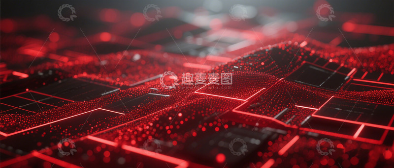 高清大图下载【趣麦麦图】科技电路板红色光影特效