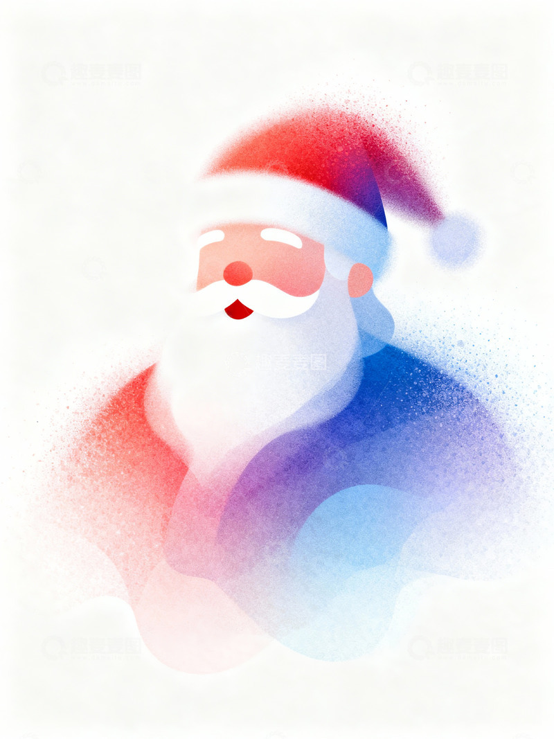 高清大图下载【趣麦麦图】梦幻渐变抽象圣诞老人1