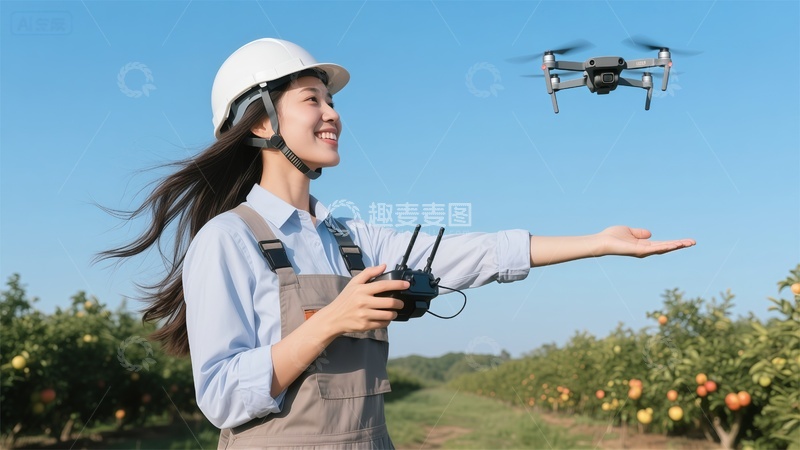 高清大图下载【趣麦麦图】农业无人机操作现场