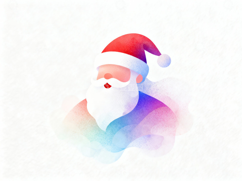 高清大图下载【趣麦麦图】梦幻渐变抽象圣诞老人2