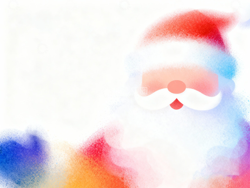 高清大图下载【趣麦麦图】圣诞节 极简梦幻渐变圣诞老人