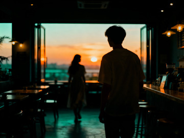 抓拍咖啡馆青年情侣1