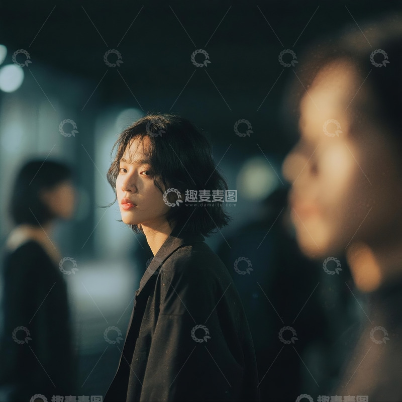 高清大图下载【趣麦麦图】氛围感模糊的人影及场景7