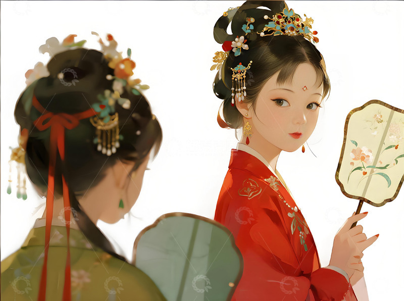 高清大图下载【趣麦麦图】古风汉服仕女插画