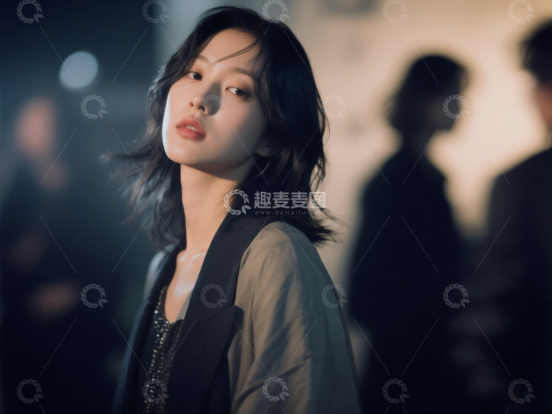 高清大图下载【趣麦麦图】氛围感模糊的人影及场景1