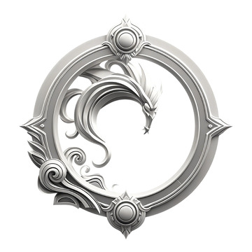 金属徽章龙纹装饰图案设计元素