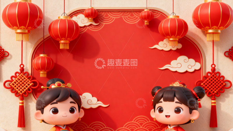 高清大图下载【趣麦麦图】新年元旦春节背景095