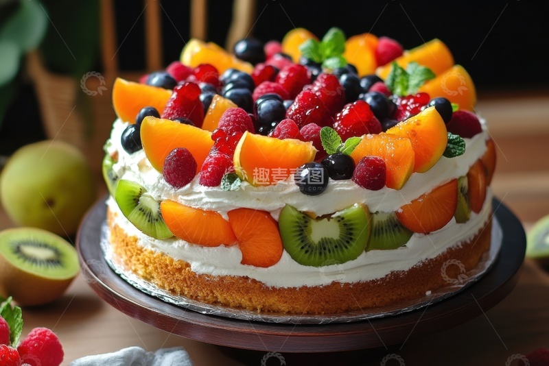 高清大图下载【趣麦麦图】水果夹心蛋糕