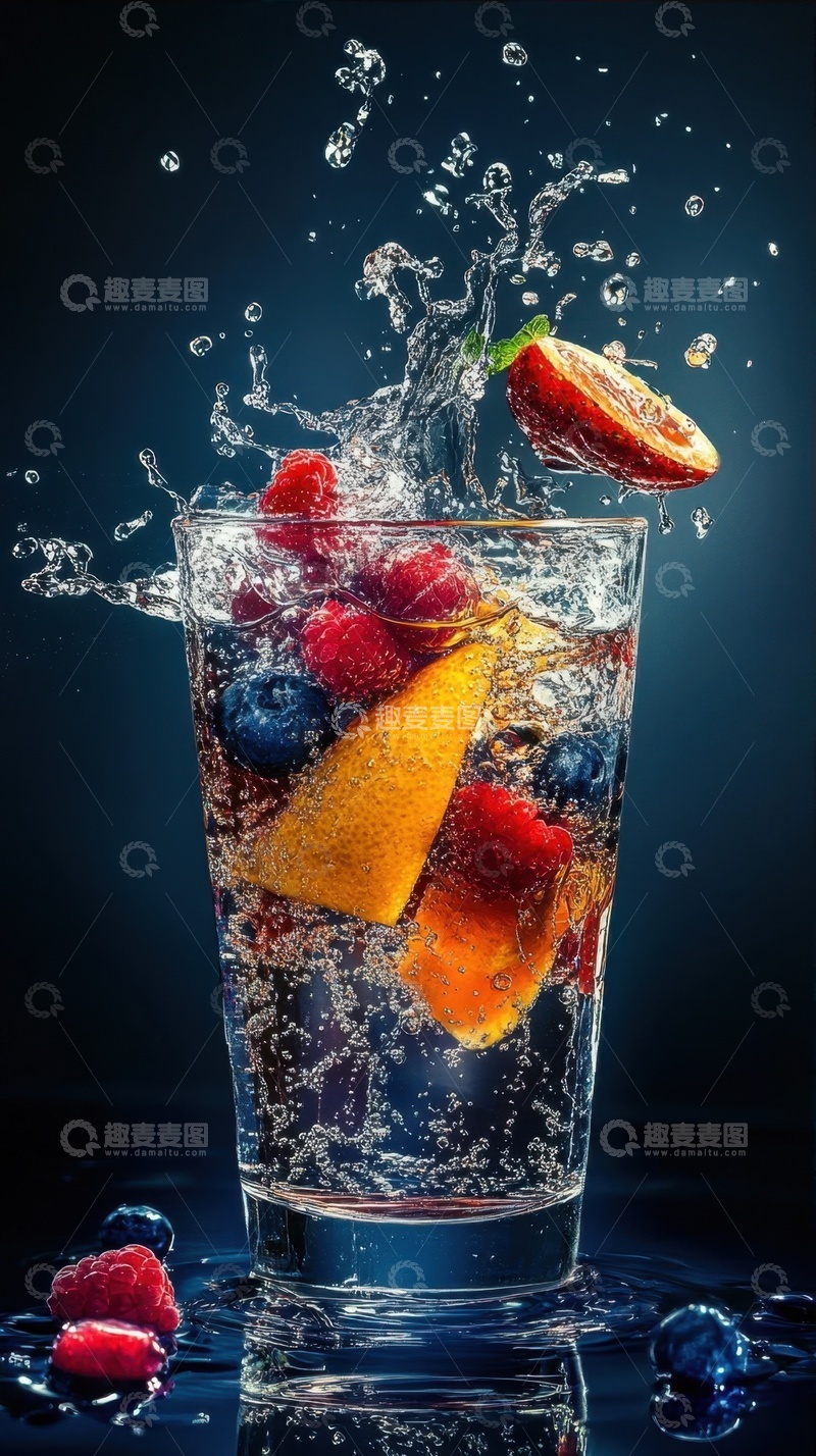 高清大图下载【趣麦麦图】水果汽水气泡摄影