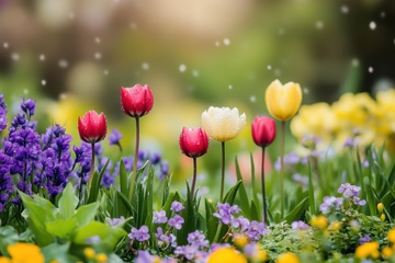 郁金香花卉花丛摄影