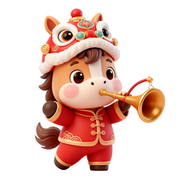 2026卡通马春节庆祝形象设计